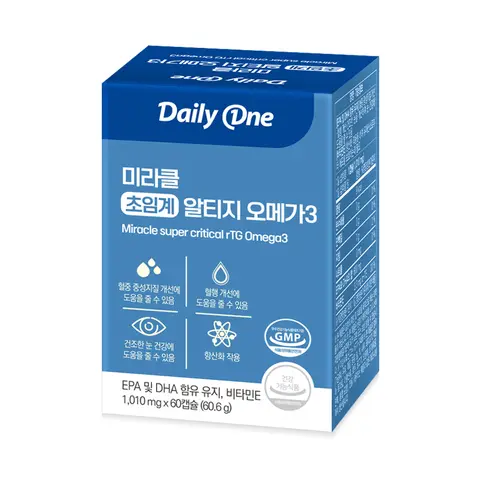 데일리원 미라클 초임계 알티지 오메가3 EPA DHA 1010mg X 60캡슐