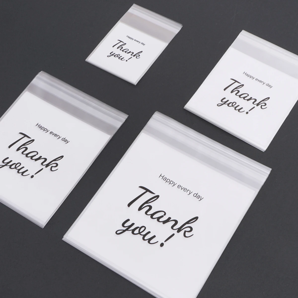 20pcs White Background Opp Packaging Bag, Printed With English, Self Sealing Plastic Bag For Jewelry Packaging