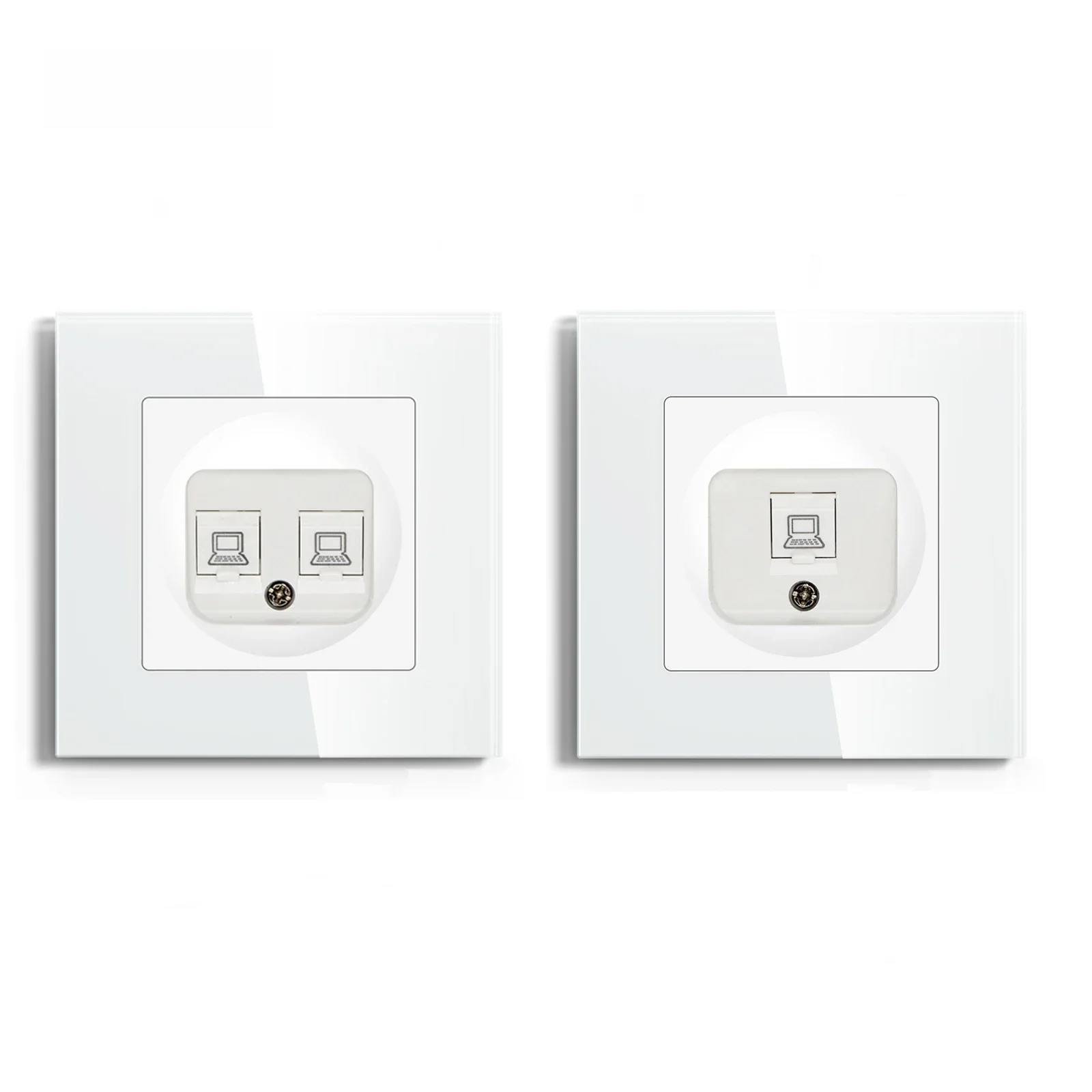 Bseed Eu Standaard Internet Socket Cat6 Type Rj45 Wandcontactdoos Glazen Paneel Netwerkaansluiting Voor Computer - afbeelding 2