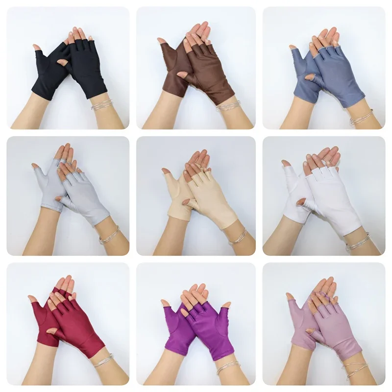 AliExpress Breathable Spring Autumn Gloves Thin Short Half Finger Bike Gloves Men Women Tight Fitness Summer