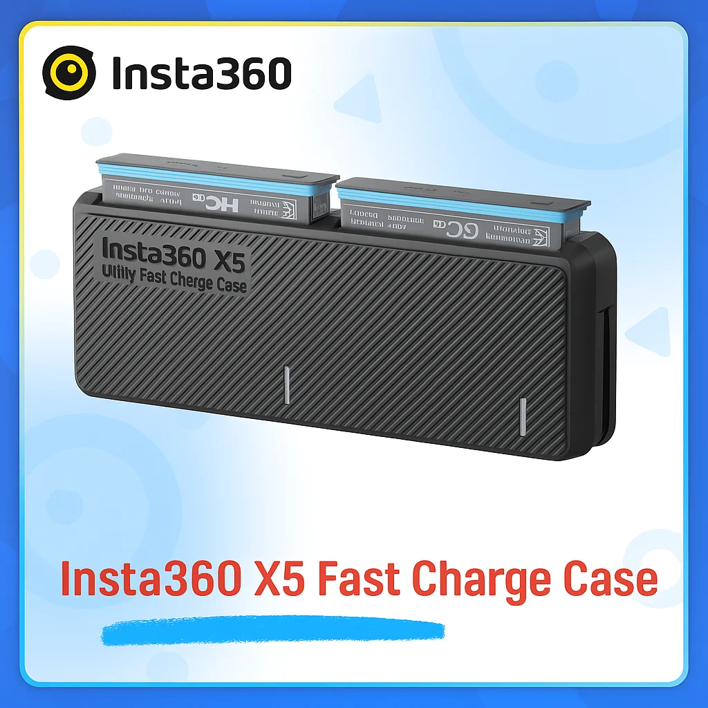 

Чехол для быстрой зарядки Insta360 X5 Utility | Портативное зарядное устройство-концентратор с хранилищем для 3 батарей и 3 SD-карт