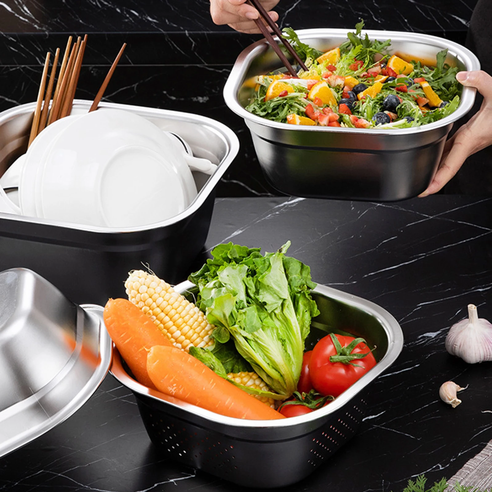 Tigela de mistura versátil de - Food Storage Stainless Steel avaliação e preço