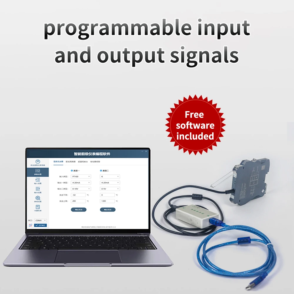 0-10v 1 in 2 Out Isolation Temperature Transmitter RTD Thermocouple signal Isolator Converter 4-20ma DC signal Isolation for PLC