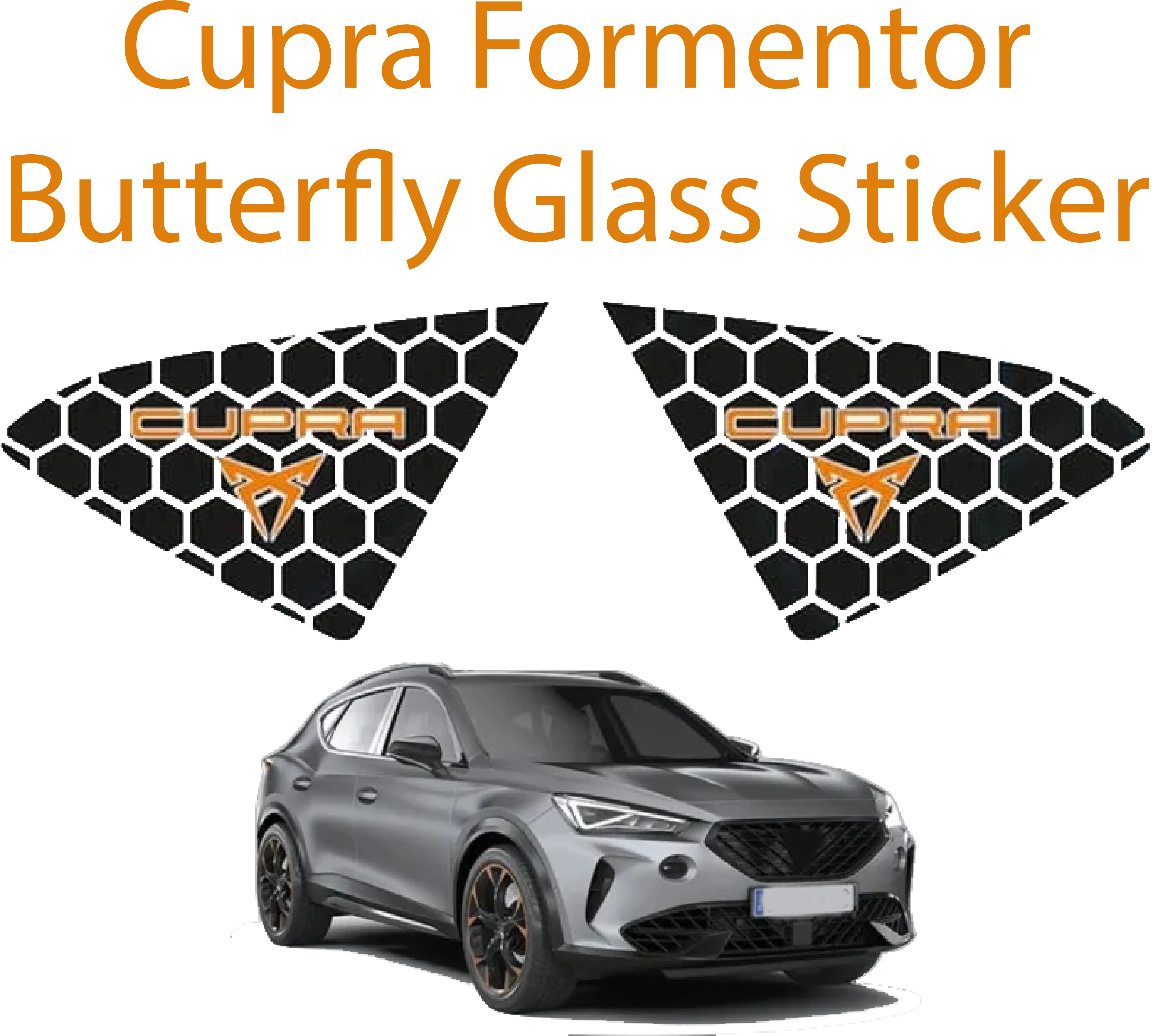 For Cupra Formentor Compatible Butterfly Glass Sticker Custom Honey Honeycomb Patterned Vinyl Coating Set High Quality Durable