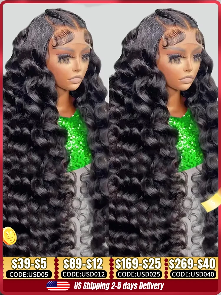 Addictive 30 40 Inch Loose Wave 13x4 13x6 HD Lace Front Human Hair Wig Brazilian Preplucked Deep Curly Lace Frontal Wigs