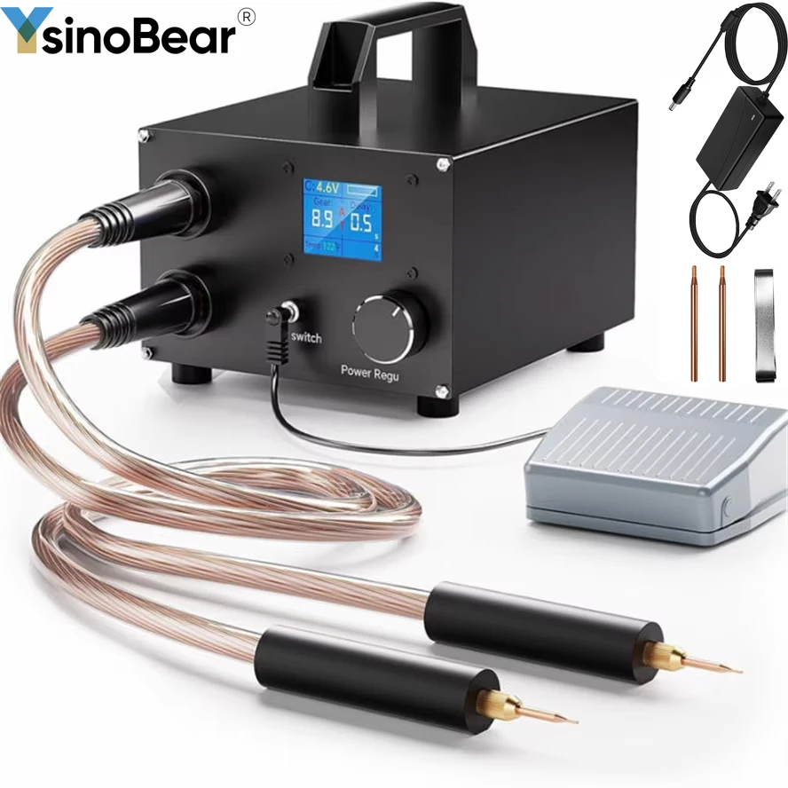 Saldatore a punti con display digitale, saldatrice manuale per nichel da 0,3 mm, batteria al litio 18650, kit portatile, regolazione a 250 marce