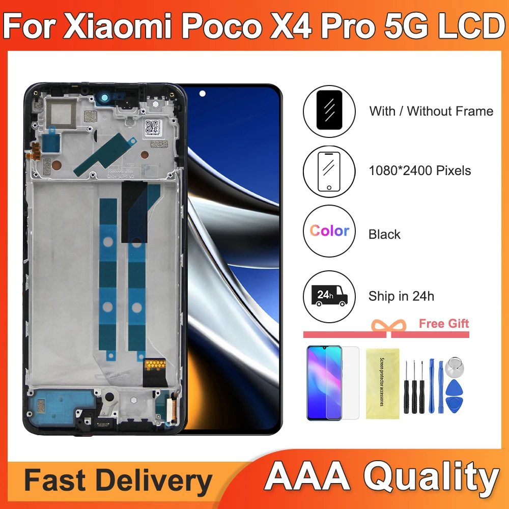 6.67\'\' OLED For Xiaomi Poco X4 Pro 5G 2201116PG LCD With Touch Screen Digitizer Assembly For Poco X4Pro 5G LCD Replacement