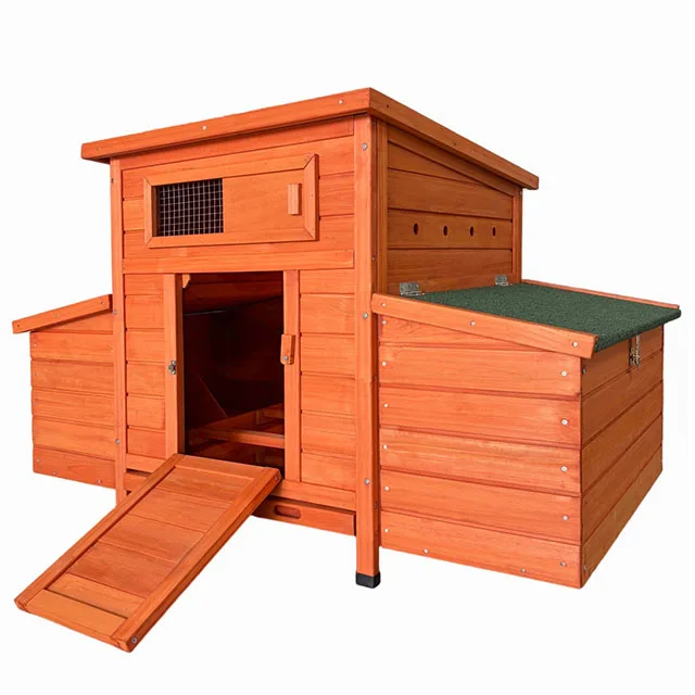 Houten kippenhok met nestkast en zitstok, 119x67,7x76,5 CM, geschikt voor 2 kippen, met waterdicht dak en afsluitbare deur, ideaal voor kippen, kleine dieren, konijnen.