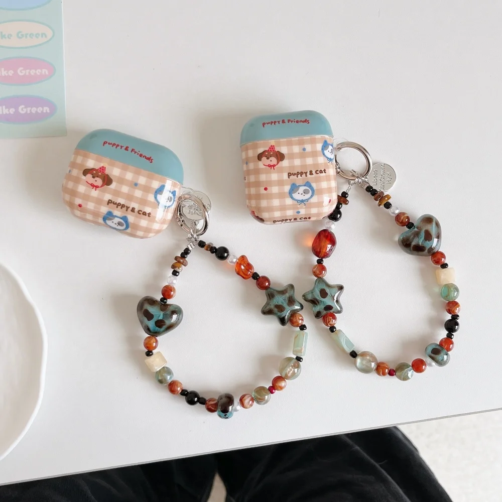 

Spliced ​​cute puppy earphone protective case, suitable for AirPods 4/3/2 Pro/2/3, new shockproof earphone protective case