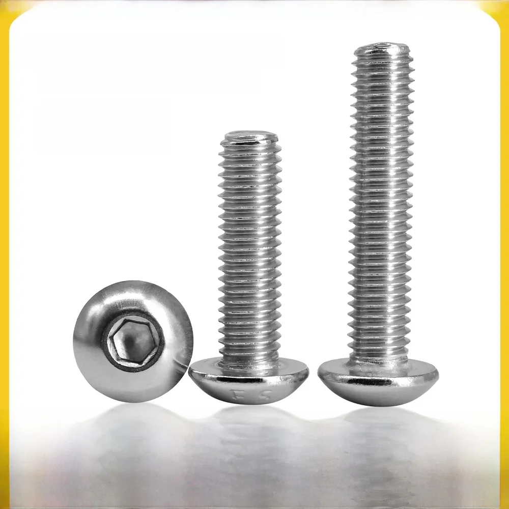 ISO7380 Edelstahl-Sechskantschraube M2 M2,5 M3 M4 M5 M6 M8 M10 M12 Sechskant 304 SS Innensechskantschraube Gewinde Maschine Metallschrauben