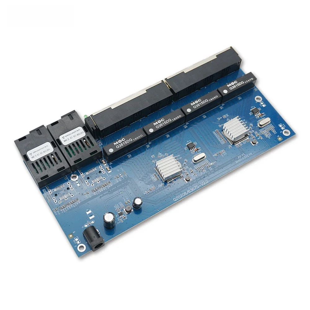3szt Gigabit placa metro Switch fibra 10/100/1000M 8 RJ45 UTP 2 SC Fiber Port Fast Ethernet PCBA Fiber Optical Media Converter — zdjęcie produktu 7
