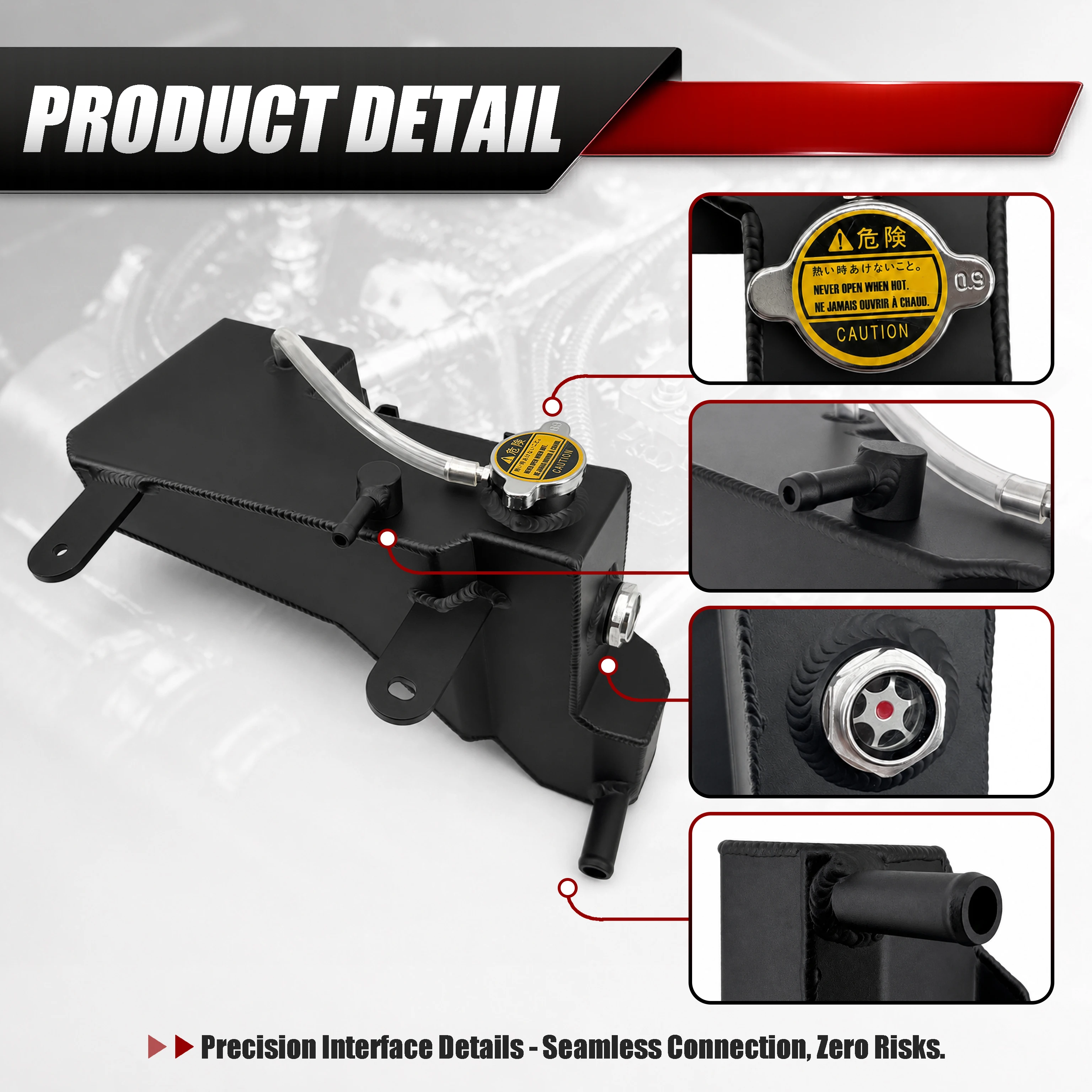 OE 603-056 Aluminum Coolant Reservoir Expansion Overflow Recovery Tank with Cap for Chrysler 300 Dodge Charger Challenger Magnum