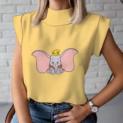 2023 Summer Harajuku Print Ladies Loose All-match Vest Dumbo Anime New Disney Series Girls T-Shirt Sleeveless Top Y2K