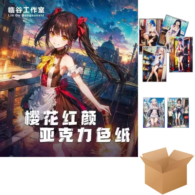 Goddess Story Collection Cards Lingu Studio—sakura Red Acrylic Color Paper Wholesales  Girl Board Game Playing Collectible Cards