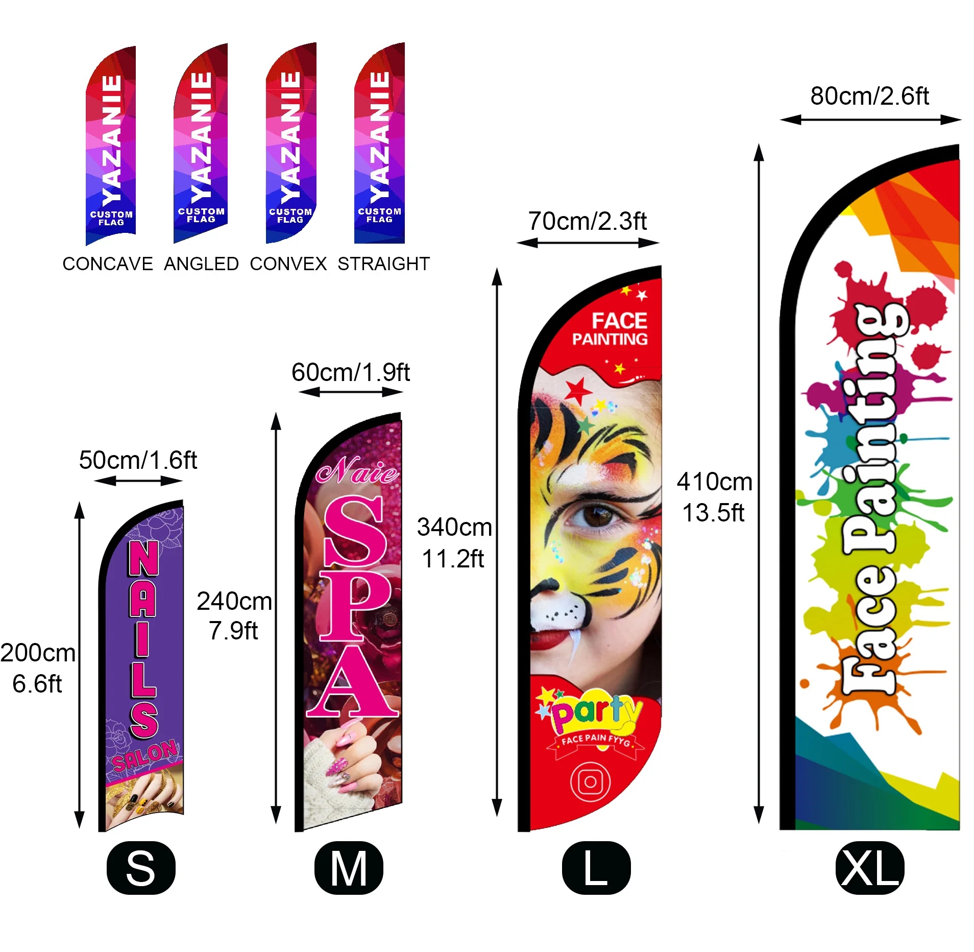 Nail Salon Face Painting Feather Flag Nails SPA Graphic Custom Printing Beach Flags Advertising Promotion Decoration for Outdoor
