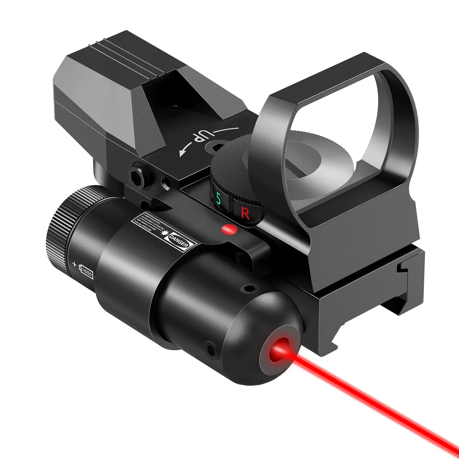 

CVLIFE 1X22X33 Reflex Sight Red Dot Sight Red Green 4 Reticle Optics with Laser and Pressure Pad Switch for 20mm Rail