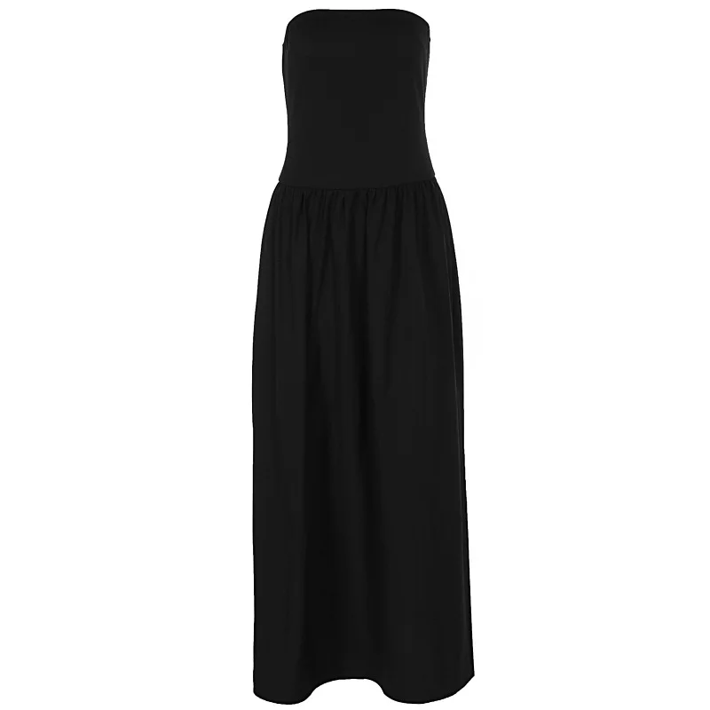 2025 المرأة أنيقة المرقعة حمالة فستان طويل مثير سليم ألف خط أكمام التباين اللون ماكسي فستان الصيف حفلة الزي