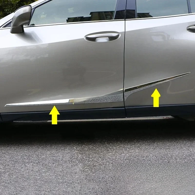 Chrome Door Body Side Skirts Molding Cover Trims For 2019-2024 Lexus UX200 UX250h UX300
