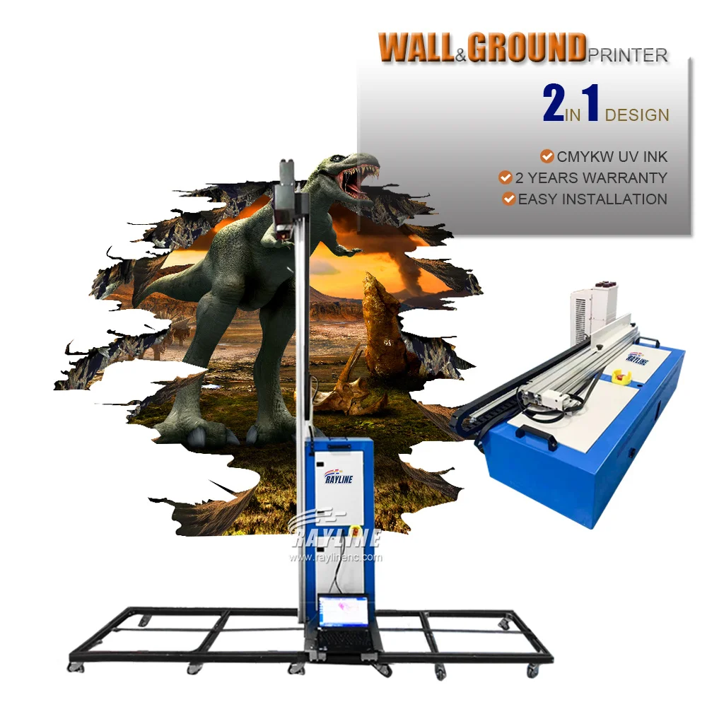 Cheap Custom wall floor Printer Multi-function Canvas Wall Art Printing On floor easy transfer double heads wall printer