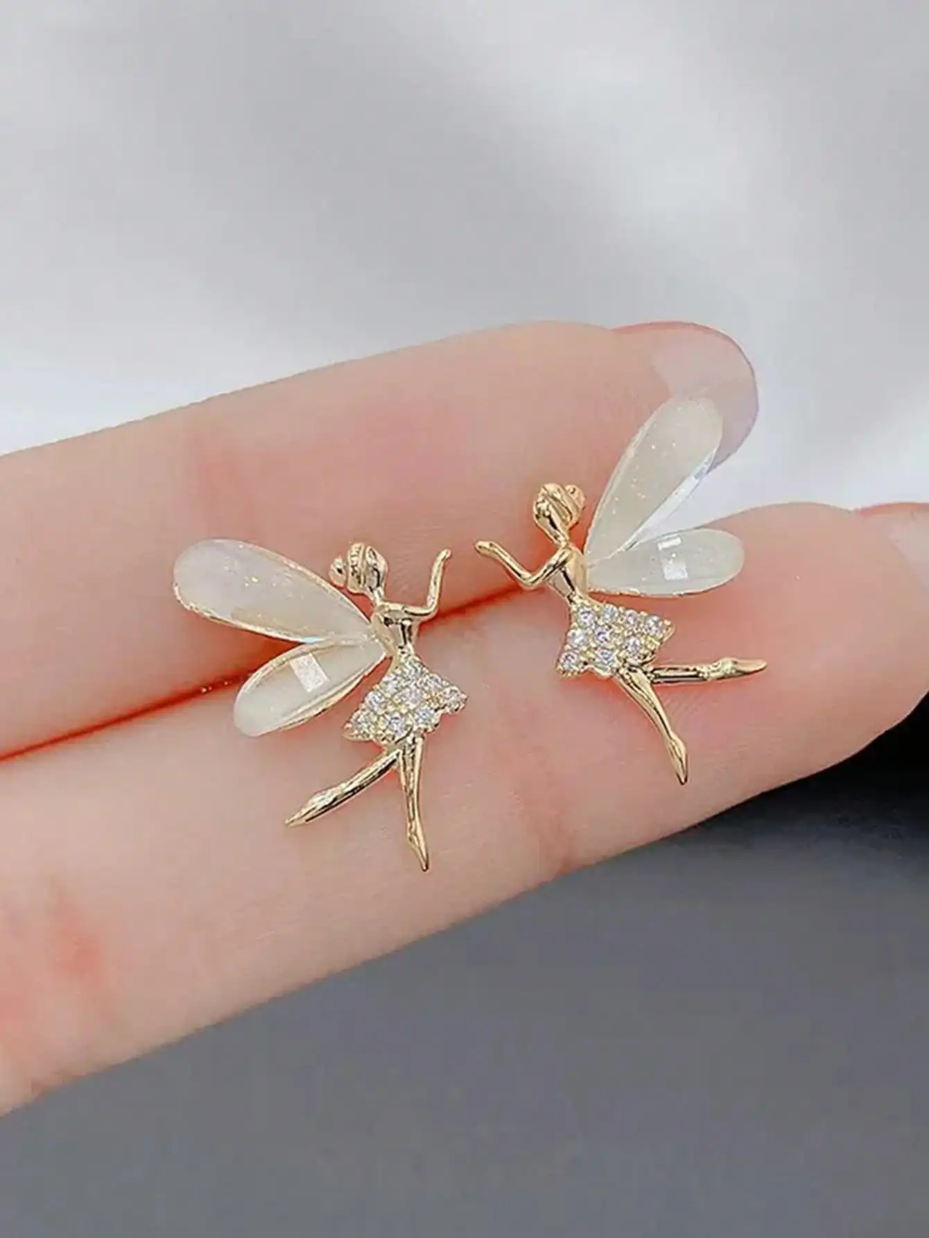 1pair New Cute Korean Style High-end Elf Earrings For Women, Sweet And Cool Ear Jewelry