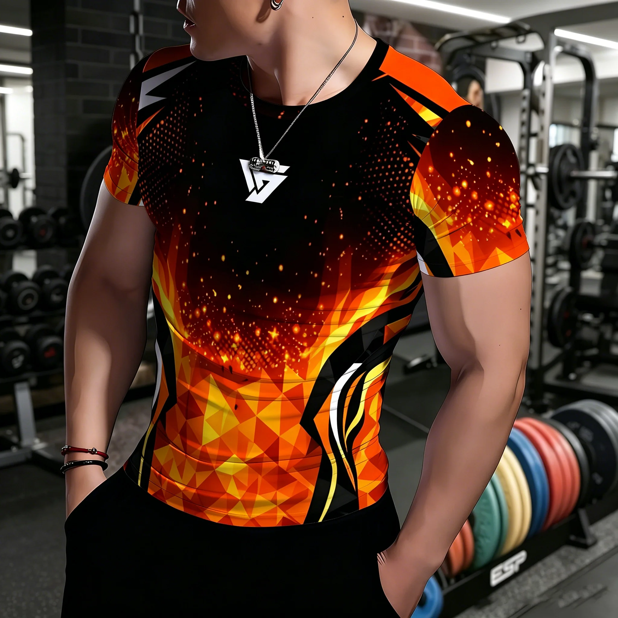 T-shirt de compression graphique pour homme, motif groupe de métal gothique, respirant, séchage rapide, haute élasticité, manches courtes, pour entraînement, gym, athlétisme, fitness