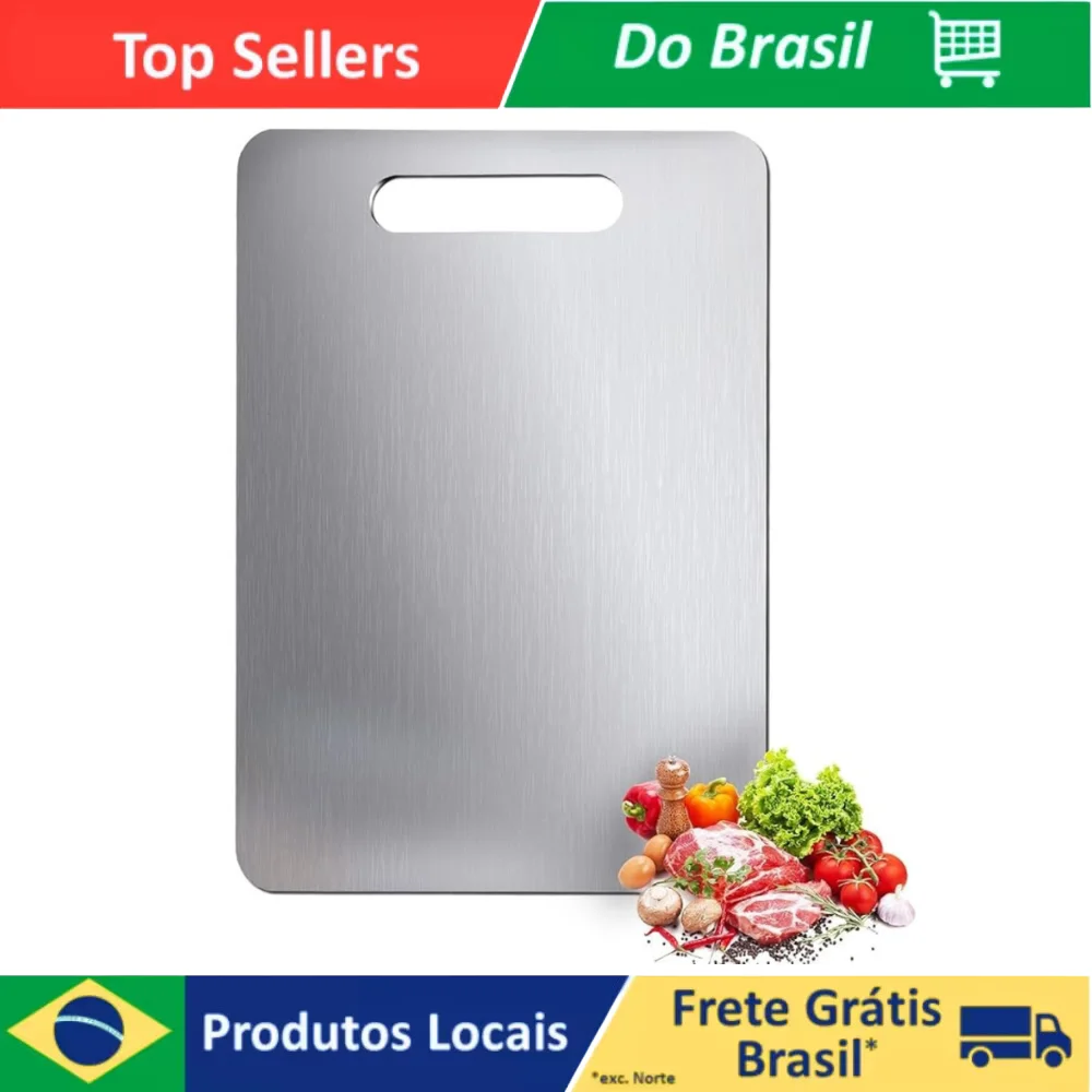 Tabla de cortar profesional multiusos de acero inoxidable de calidad, fácil de limpiar, para carne, frutas y verduras