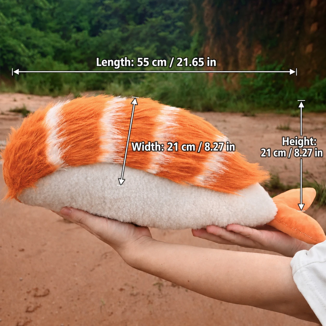 Salmon Sushi Furry Tail, Plush Faux Fur Fursuit Costume Accessory for Cosplay, Halloween, Anime Conventions and Parties