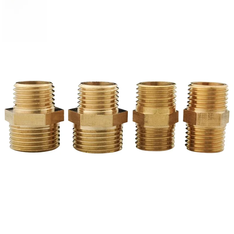 Raccord de mamelon hexagonal pour tuyau en laiton, adaptateur de coupleur rapide 1/8 1/4 3/8 1/2 3/4 1, filetage mâle à mâle, connecteur eau, huile et gaz