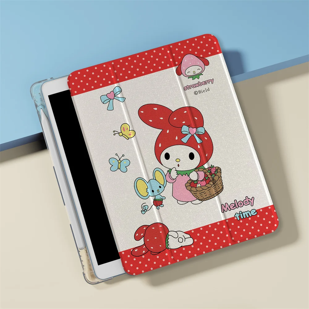 Polka Dot My Melody Tablet Cover For iPad 10th 11th 11 inch A16 2025 iPad Pro 2024 Air 3 10.5 Air 5 4 10.9 iPad 7 8 9 10.2 Mini 2