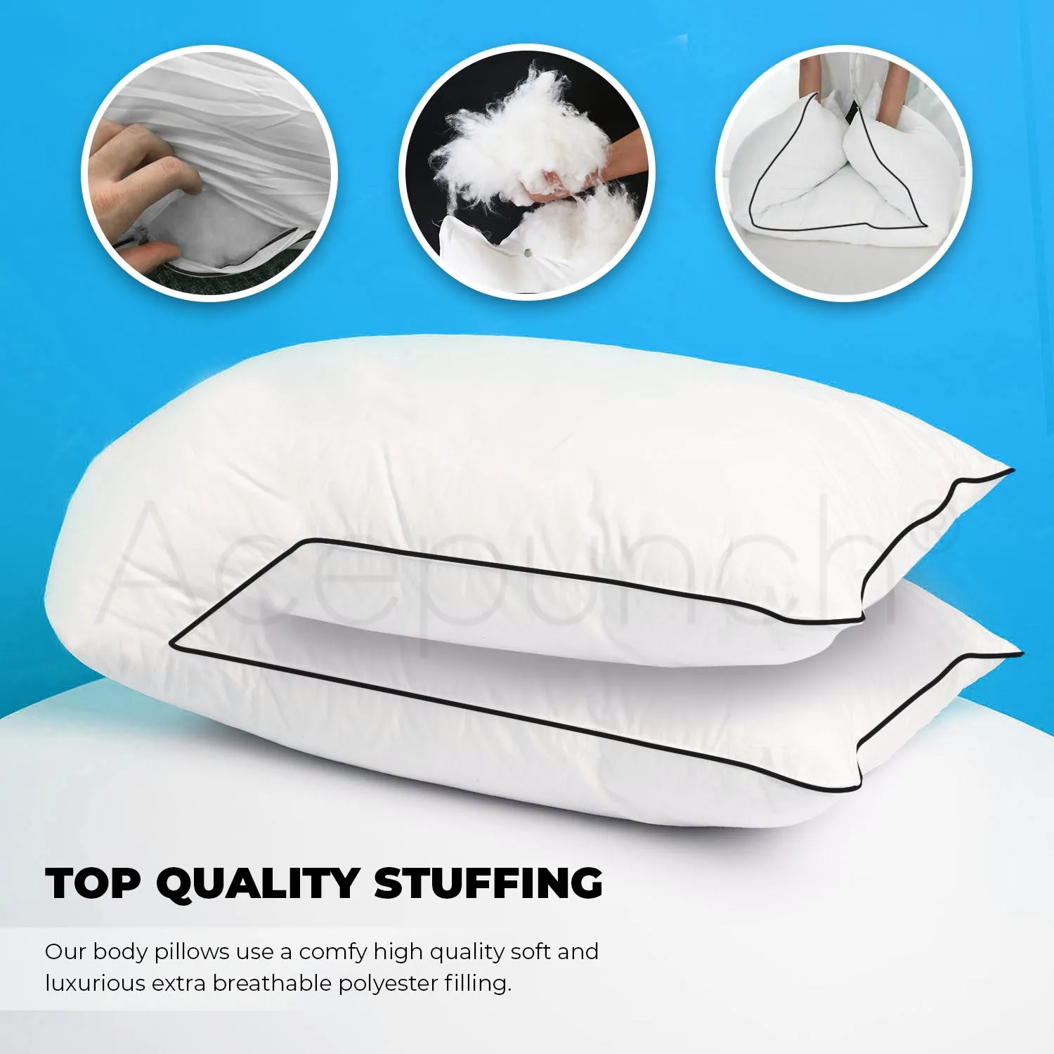 

Arrowzoom 160 x 50 cm (63" x 19.6") Soft Long Dakimakura Cotton Inner Pillow White High Elasticity Core