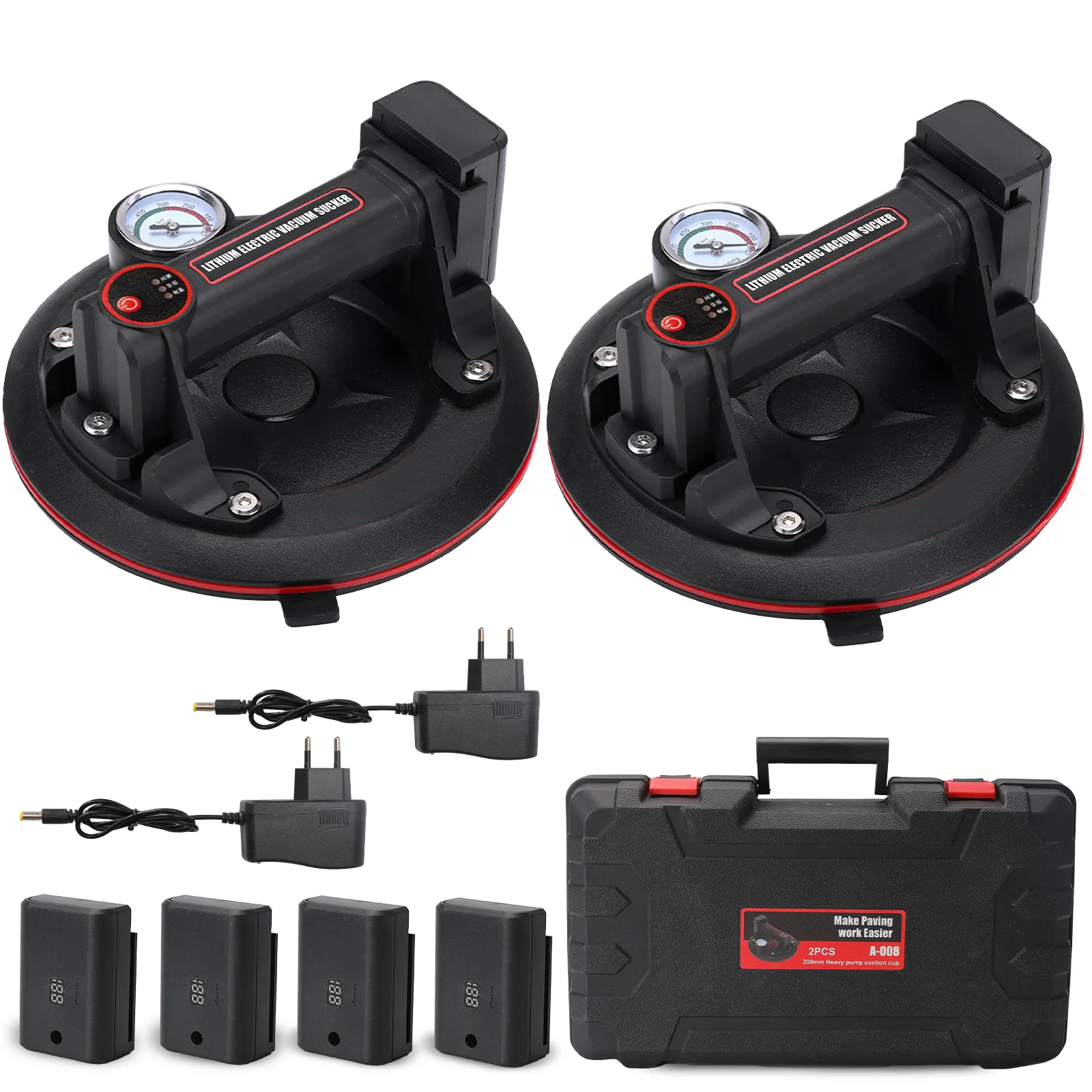 Ventouse électrique de 8 pouces, capacité de charge de 200 kg, lève-vitre manuel robuste, outils pour déplacer de grandes dalles de granit