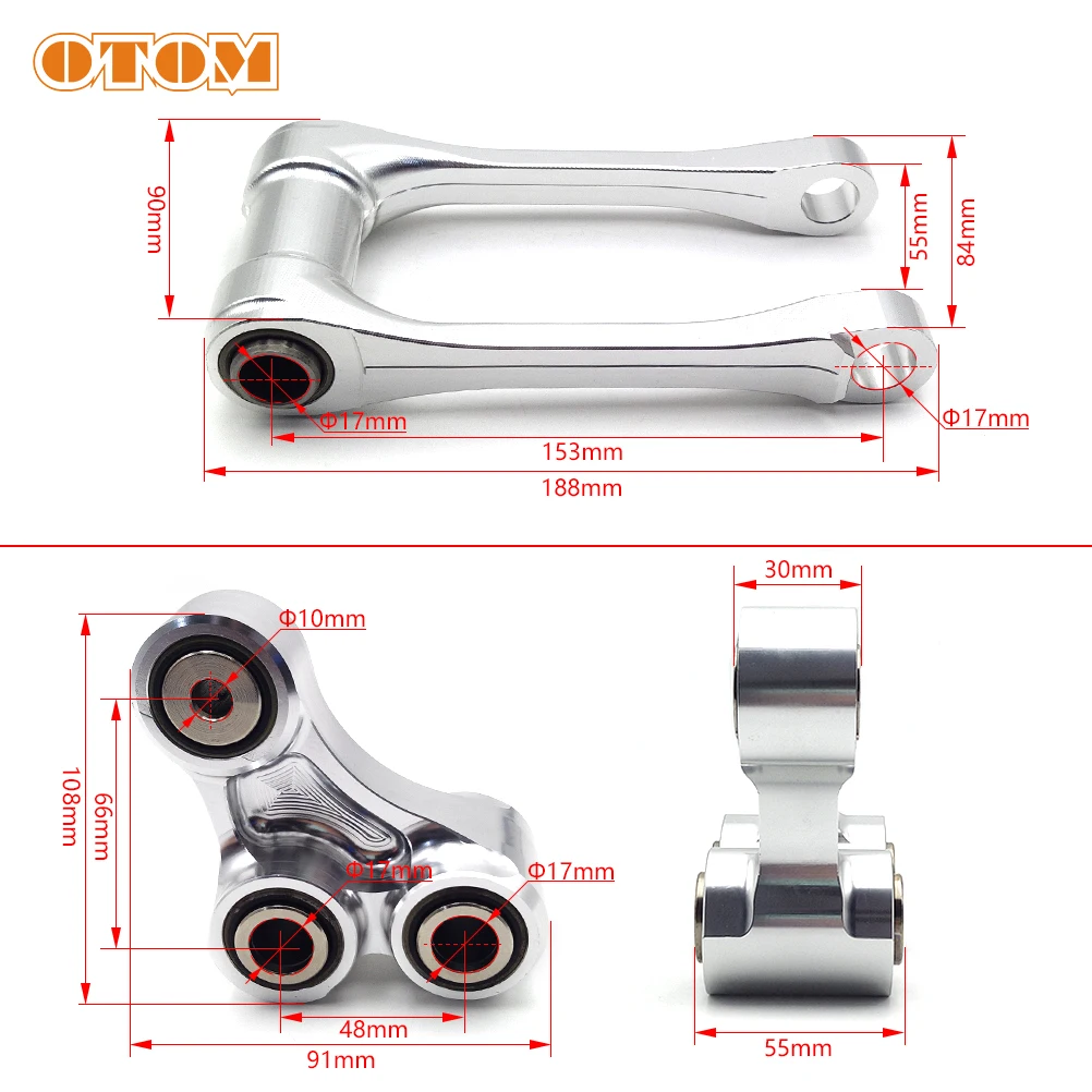 OTOM Motorcycle 2024 Linkage ARM Pull Rod Triangle Lever CNC Rear Shock Suspension Lowering Link For KTM HUSQVARNA GASGAS SXF FE