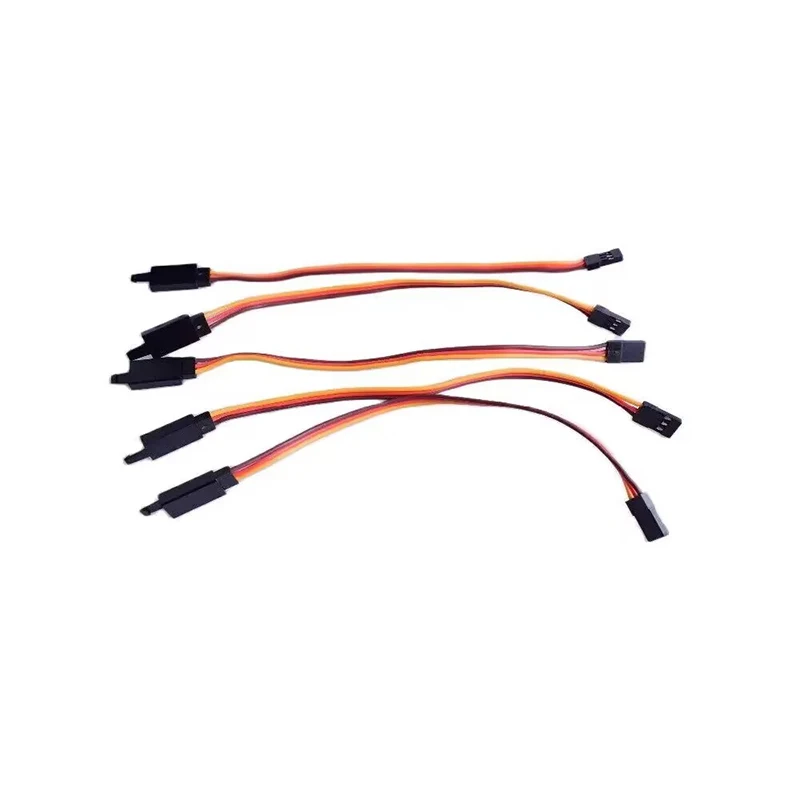 

5Pcs 100mm/150mm/200mm/300mm flat Extension Servo Wire Lead Cable with safety lock For RC Futaba JR Male to Female