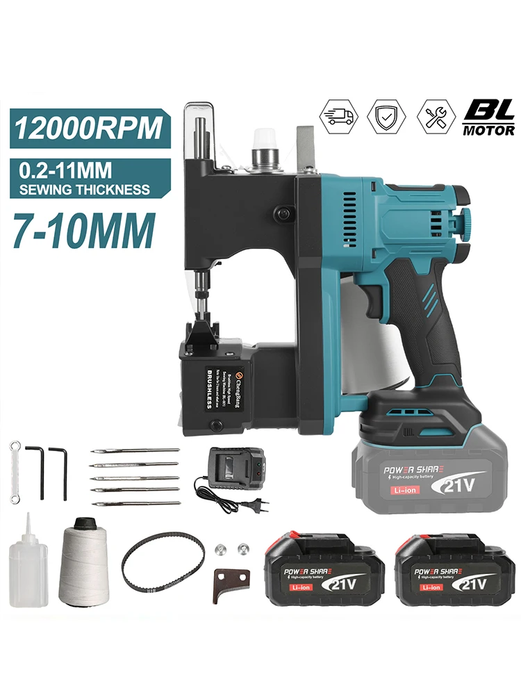 Bürstenlose Akku-Nähmaschine, Hochgeschwindigkeits-Automatik-Schneidbeutel für den Außenbereich, Verpackungsmaschine, geeignet für Makita 21 V Batterie