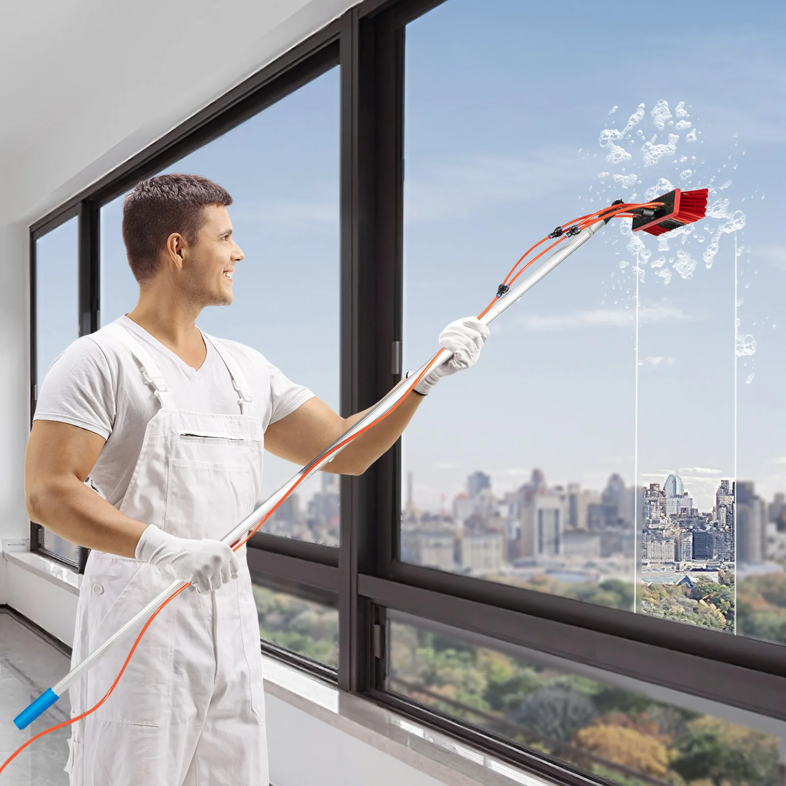 Integrated Molding Window Cleaner, 180 ° Window Washing Equipment, Window Cleaning Tool, for High windows Cleaning, Solar Photovoltaic Panel Cleaning