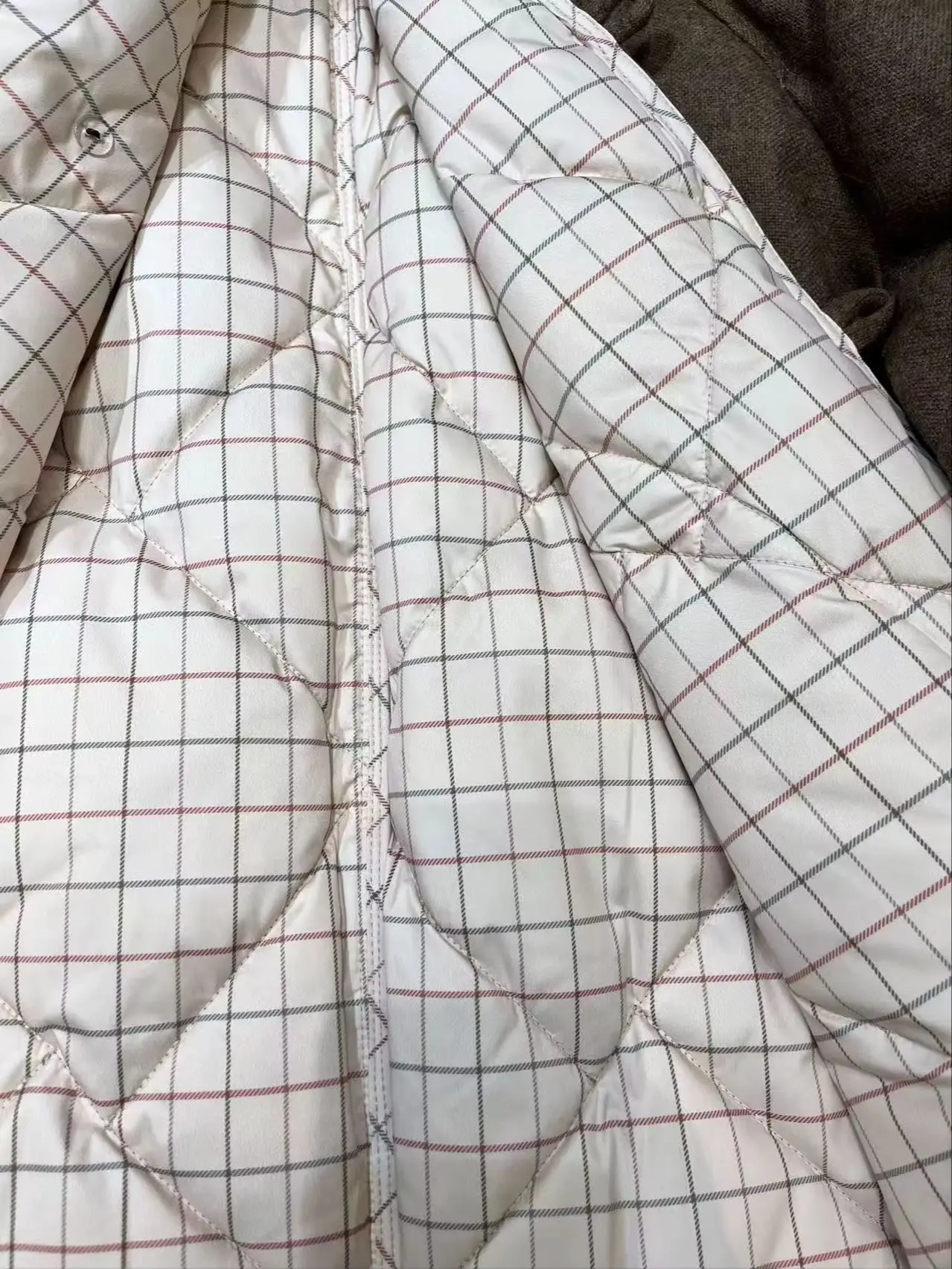 Mid-season wool-linen women's luxurious quilted short down jacket