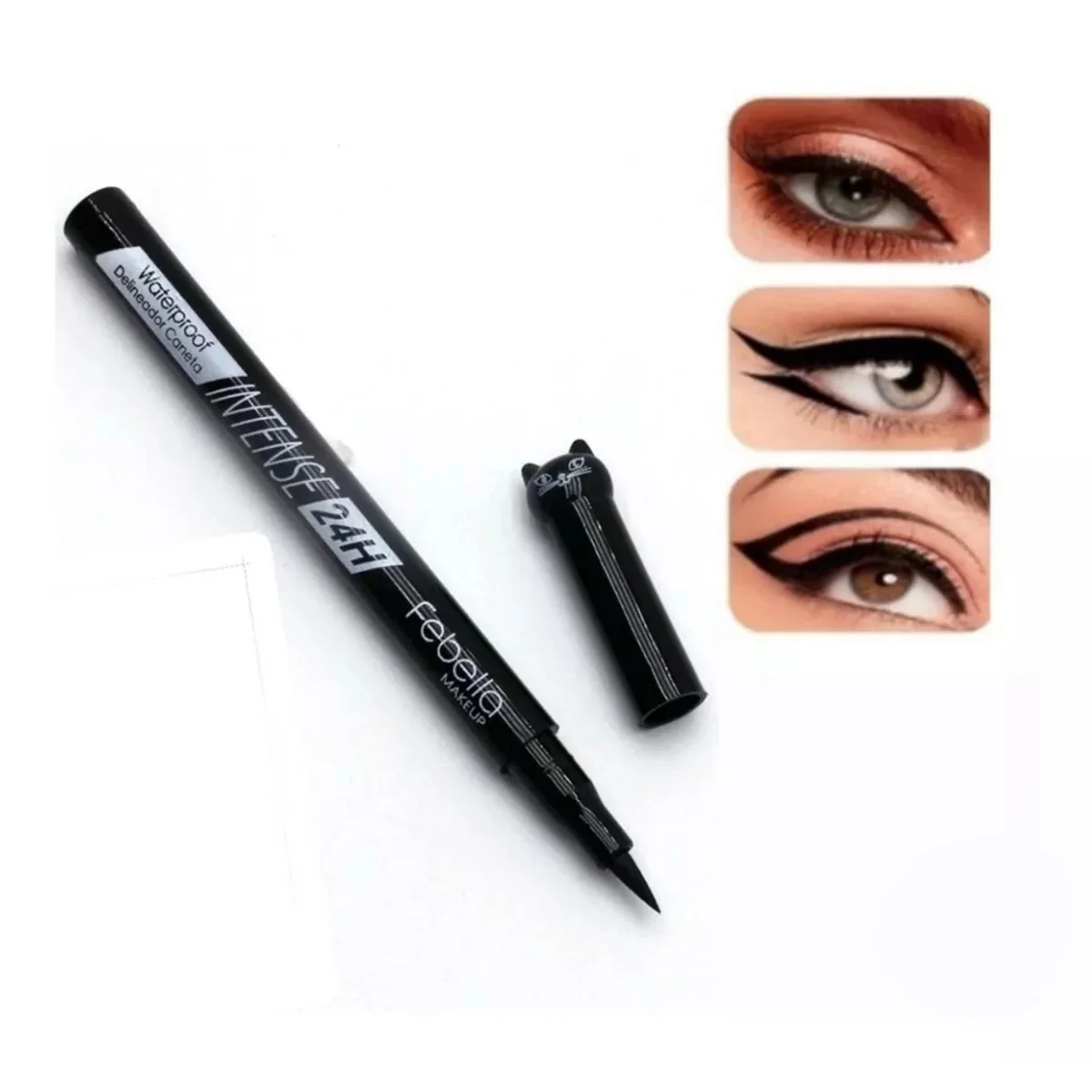 24h Intense Kitten Pen Black Waterproof-Febella Makeup