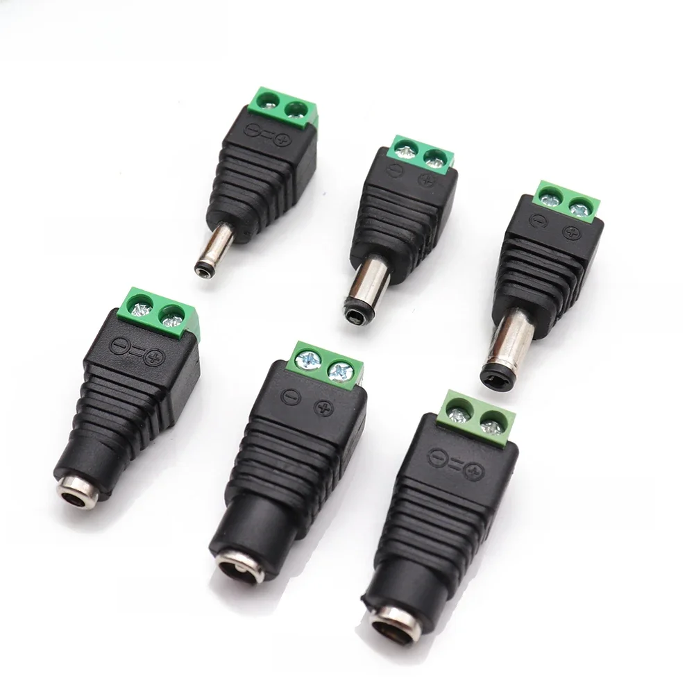 Męskie żeńskie złącze wtykowe DC 2,1 mm x 5,5 mm 2,5 mm x 5,5 mm 1,35 mm x 3,5 mm Nie wymaga spawania Adapter wtyczki DC 12 V 24 V do CCTV — zdjęcie 2
