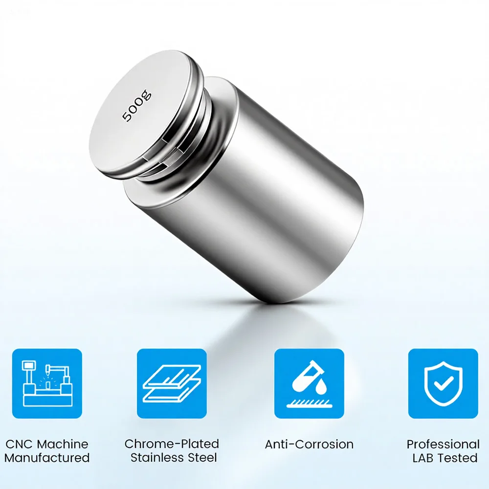 50g 100g 200g 500g Carbon Steel Small Weights Suitable for Electronic Scales, Gram Scales, Jewelry Scales (Silver), Precision Weights, Balance Scales, Silver Weights, High-Precision Counterweights, Calibration Kits, Jewelry Dealers, Enthusiasts