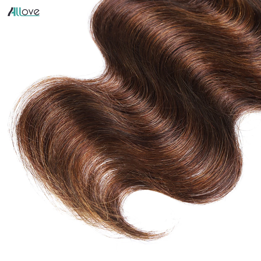 Allove-Extensions de Cheveux Humains Vierges, Tissage en Lot, Body Wave, Ombré, 100% Brésilien, 1B 4 30, à Reflets, FB 30