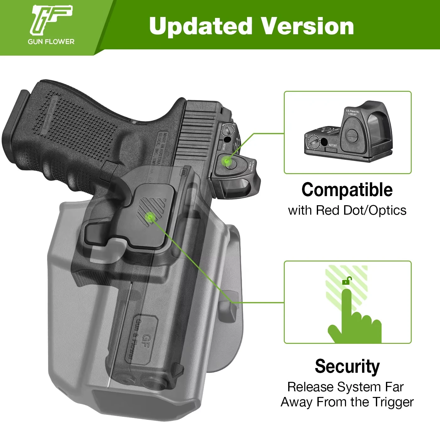 G&F OWB Polymer Universal Holster Tactical Holster Fits for More Than 100 Models Pounia