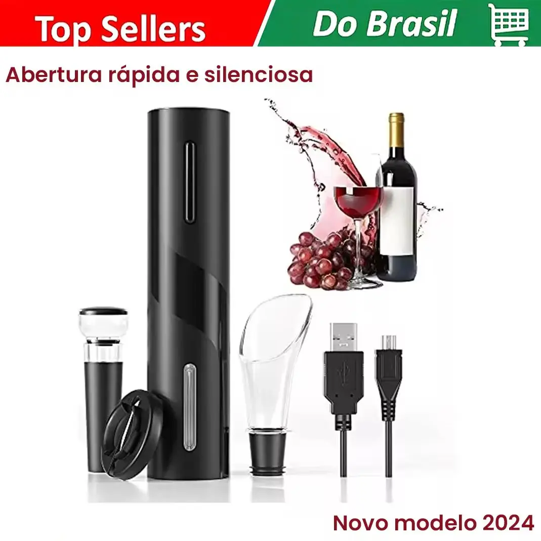 . Automatic Electric Corkscrew Kit for Wines-Easy Use and Elegance