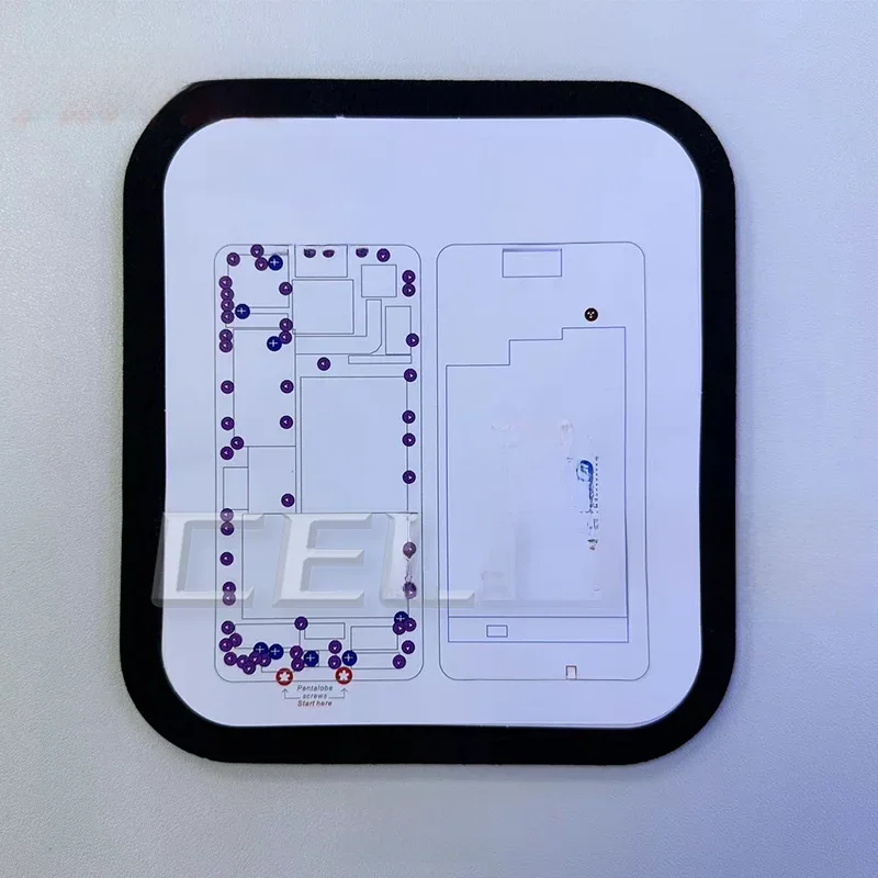 Tampon de guidage professionnel pour iPhone mobile 6-15pro Max, 31 pièces, tapis de tableau à vis magnétique, réparation de téléphone, outils de démontage épais