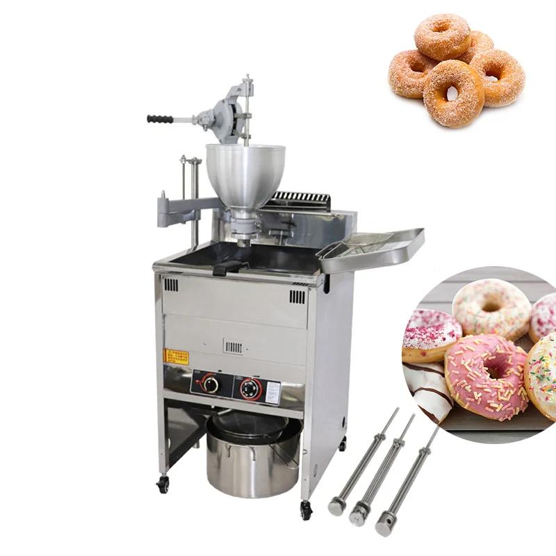 Commercial Vertical Gas Manual Multicolored Doughnuts Deep Frying Machine Snack Equipment