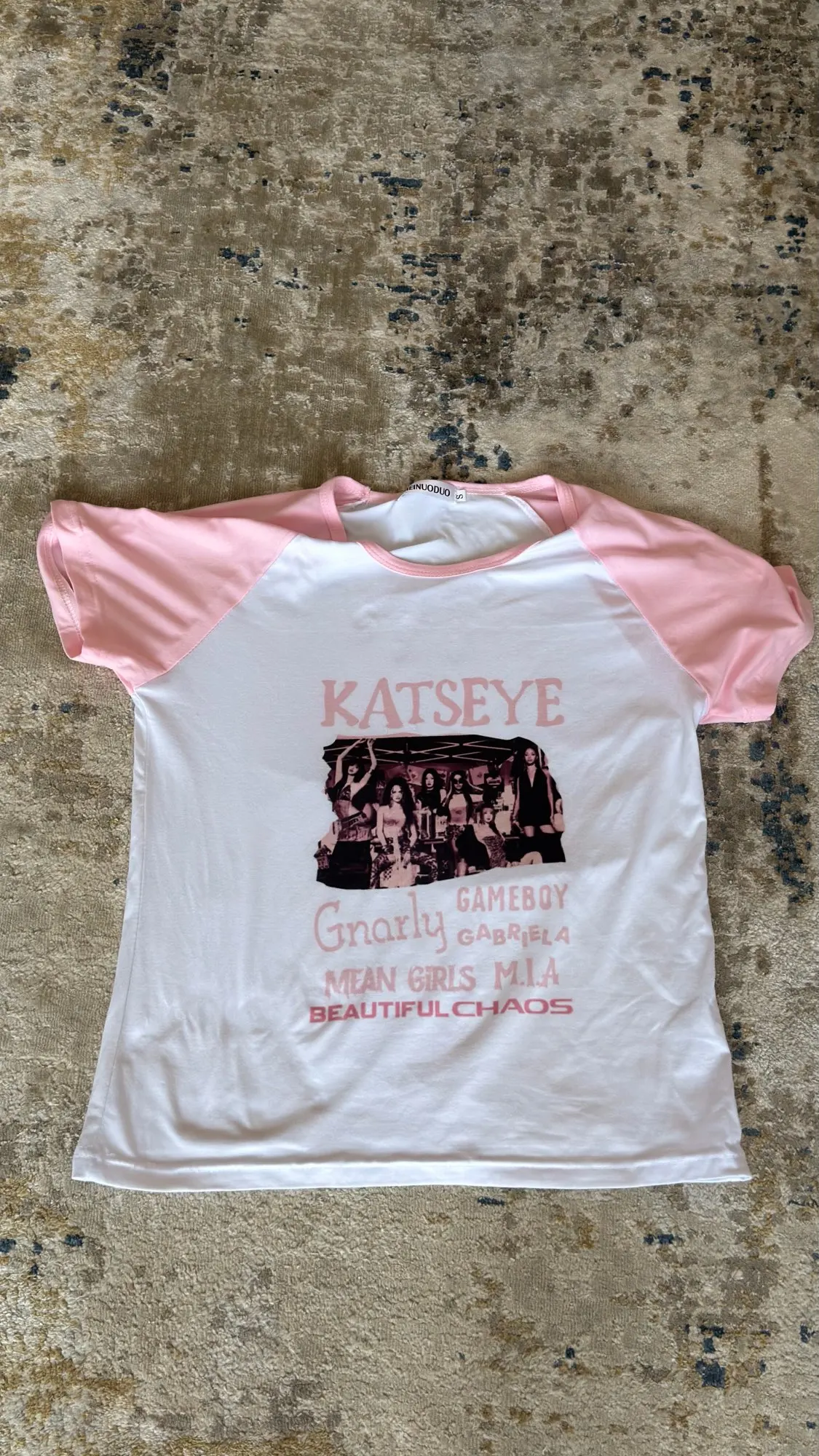 Katseye t-shirt girl 2000s anime hip hop Pastel harajuku t shirt 2000s Retro harajuku aesthetic photo review