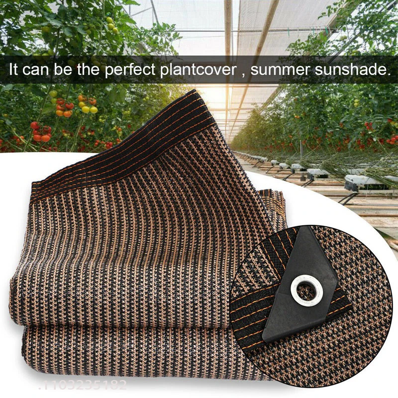 12-pin coffee sunshade HDPE sunshade net home garden UV protection 90% sunshade net balcony sunshade carport shade net