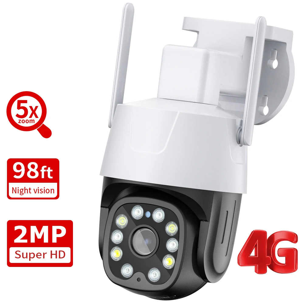 

INQMEGA 4G Sim 5MP IP Camera 5X Optical Zoom Outdoor 360 PTZ Security Camera Auto Tracking CCTV Color Night Vision