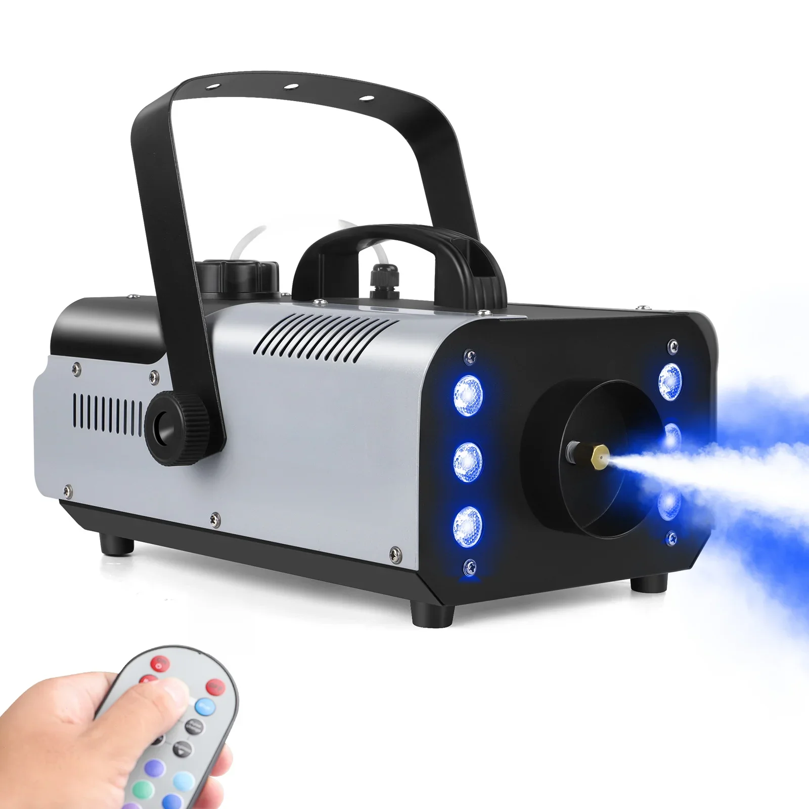 U'King 1200W maszyna do mgły 6 diod LED zdalny wyrzutnik mgły Disco kolorowa maszyna do dymu DJ świąteczne efekty sceniczne światło sceniczne — zdjęcie 2