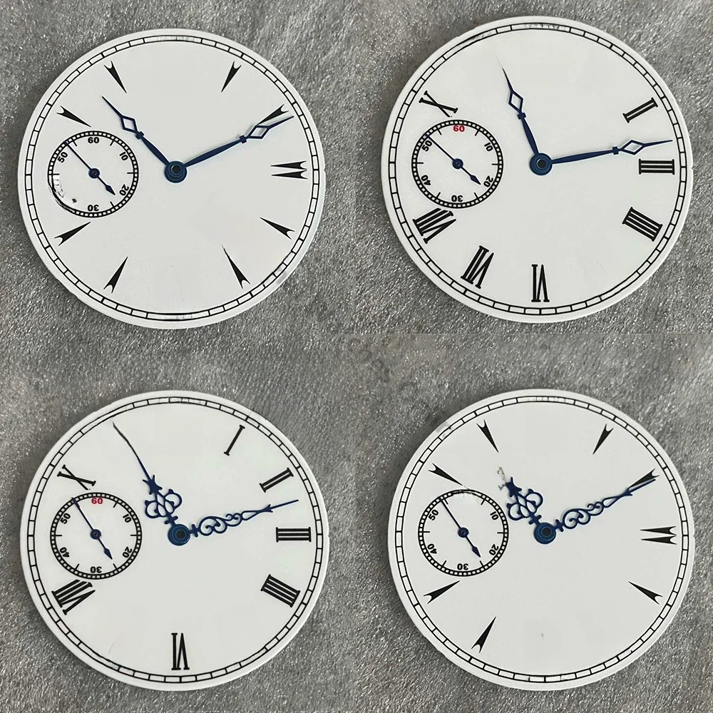 Emalia biały zegarek wybierania + ręce 38.8mm zegarek w starym stylu zestaw akcesoriów zegarek twarze dla ETA6497 ST3600 ruch — zdjęcie 2