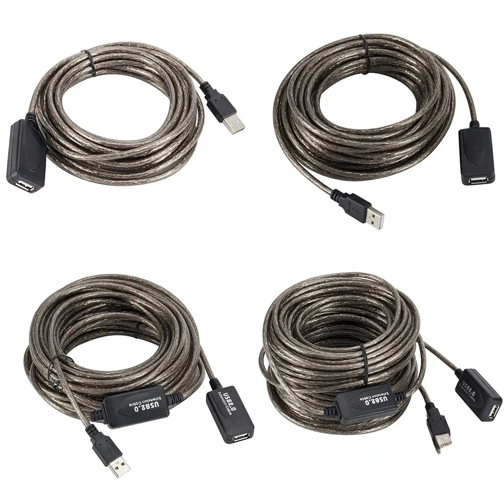 5M 10M 15M 20M Przedłużacz USB 2.0 męski do żeńskiego aktywnego wzmacniacza Bezprzewodowa karta sieciowa Przedłużacz do drukarki komputerowej — zdjęcie produktu 7
